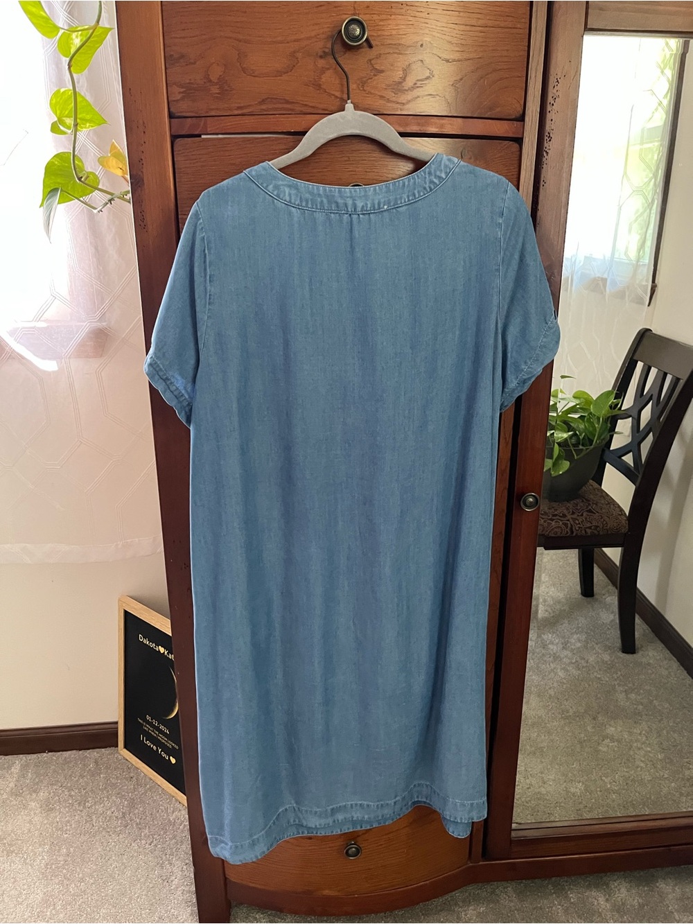 Lucky Brand Light Denim Blue Short-Sleeve Tunic Dress - Picture 2 of 2